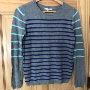 41 Hawthorn | Gray & Blue Striped Sweater | Small